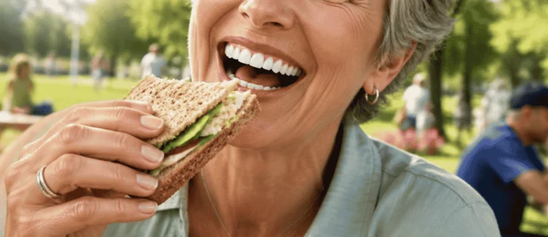 denture implants vs dentures speech eating
